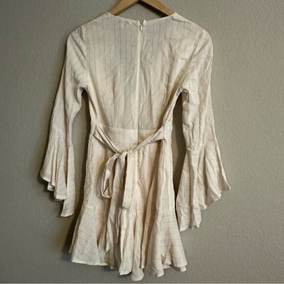 Fashion Nova Ring A Bell Stripe Romper - Ivory Size XS - Picture 4 of 16